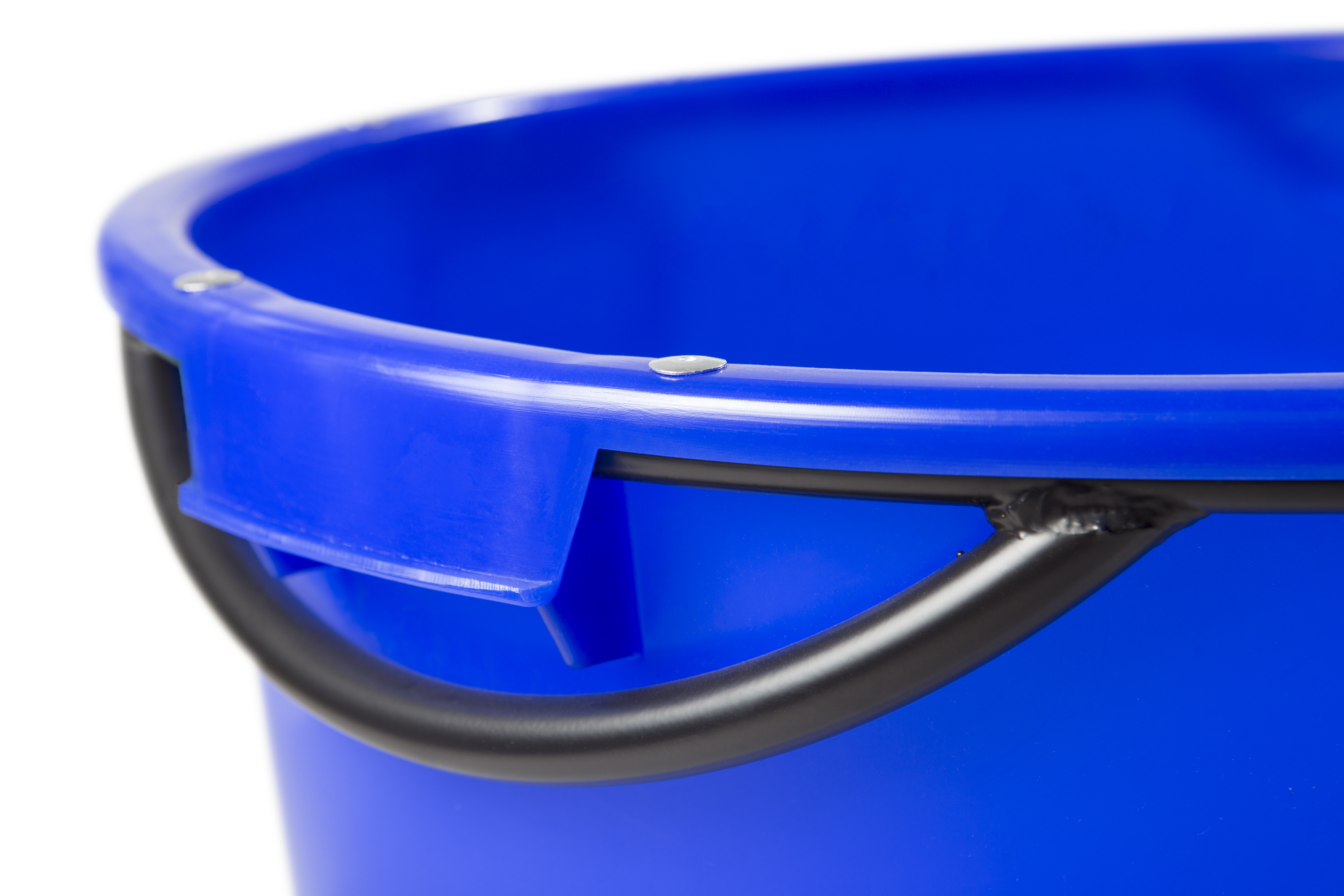 Blauer 90 Liter Kübel kranbar TÜV-geprüft Detailansicht