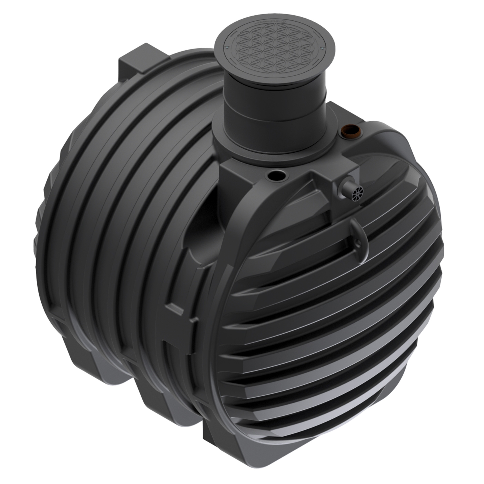 Erdtank 6.500 l mit Zulaufberuhiger, Draufsicht