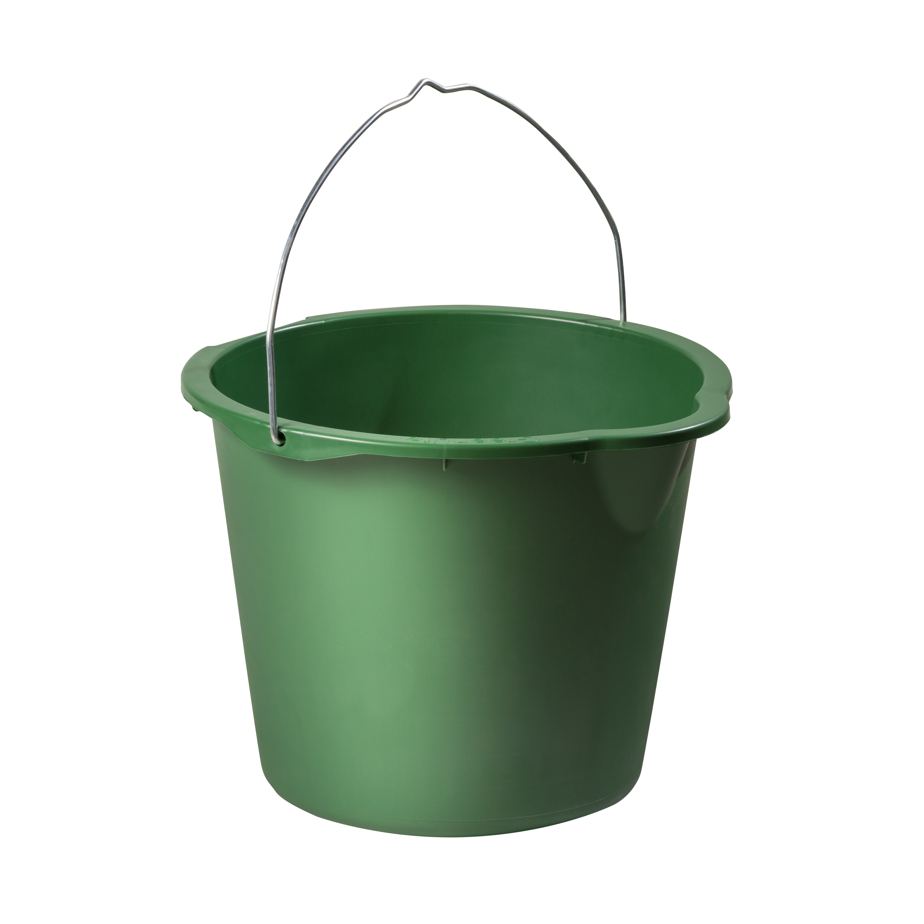 Grüner Eimer mit Metallbügel