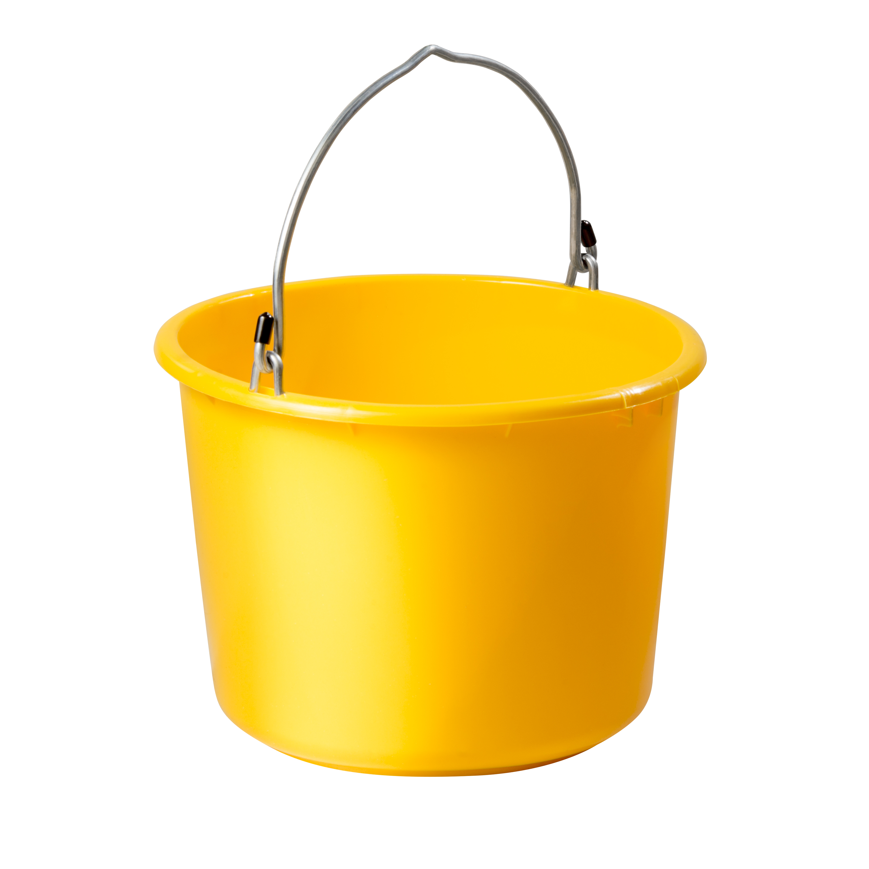 Gelber 20 Liter Eimer mit Metallbügel, kranbar