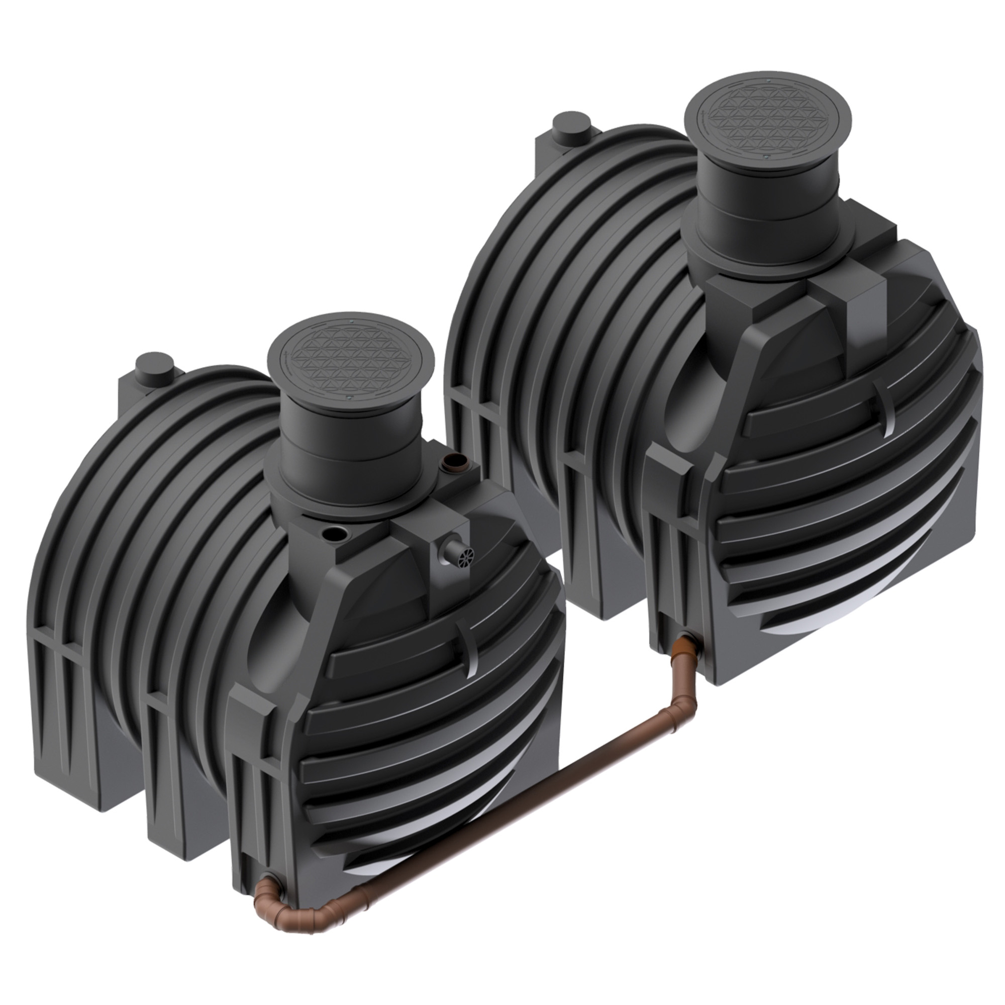 zwei verbundene Erdtanks, zusammen 9400 liter, seitliche Ansicht