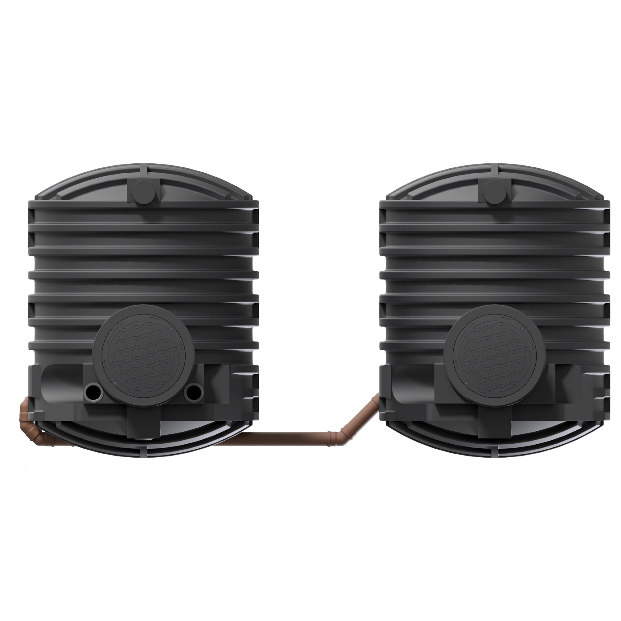 zwei verbundene Erdtanks à 9400 Liter ,Draufsicht