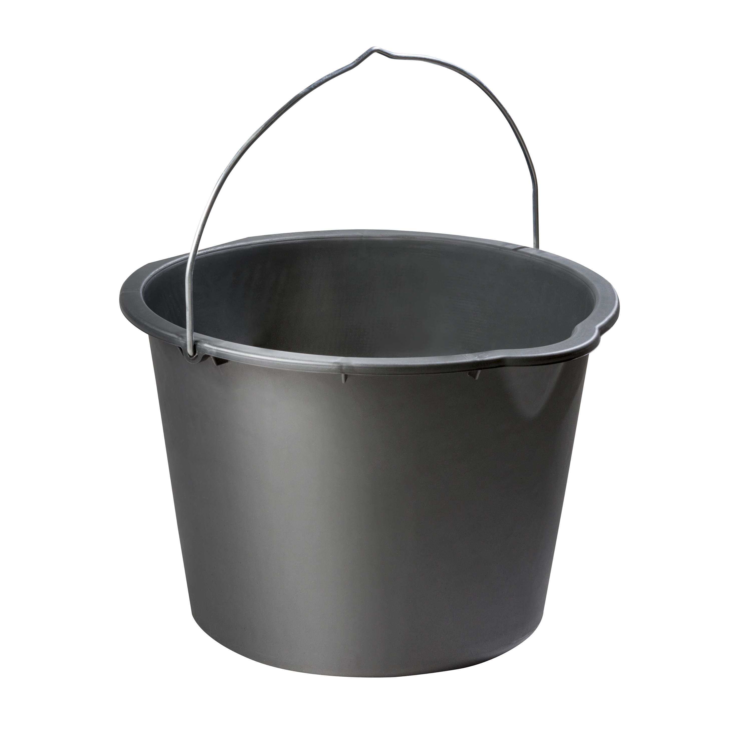 Schwarzer 20 Liter Eimer mit Metallbügel und Ausguss