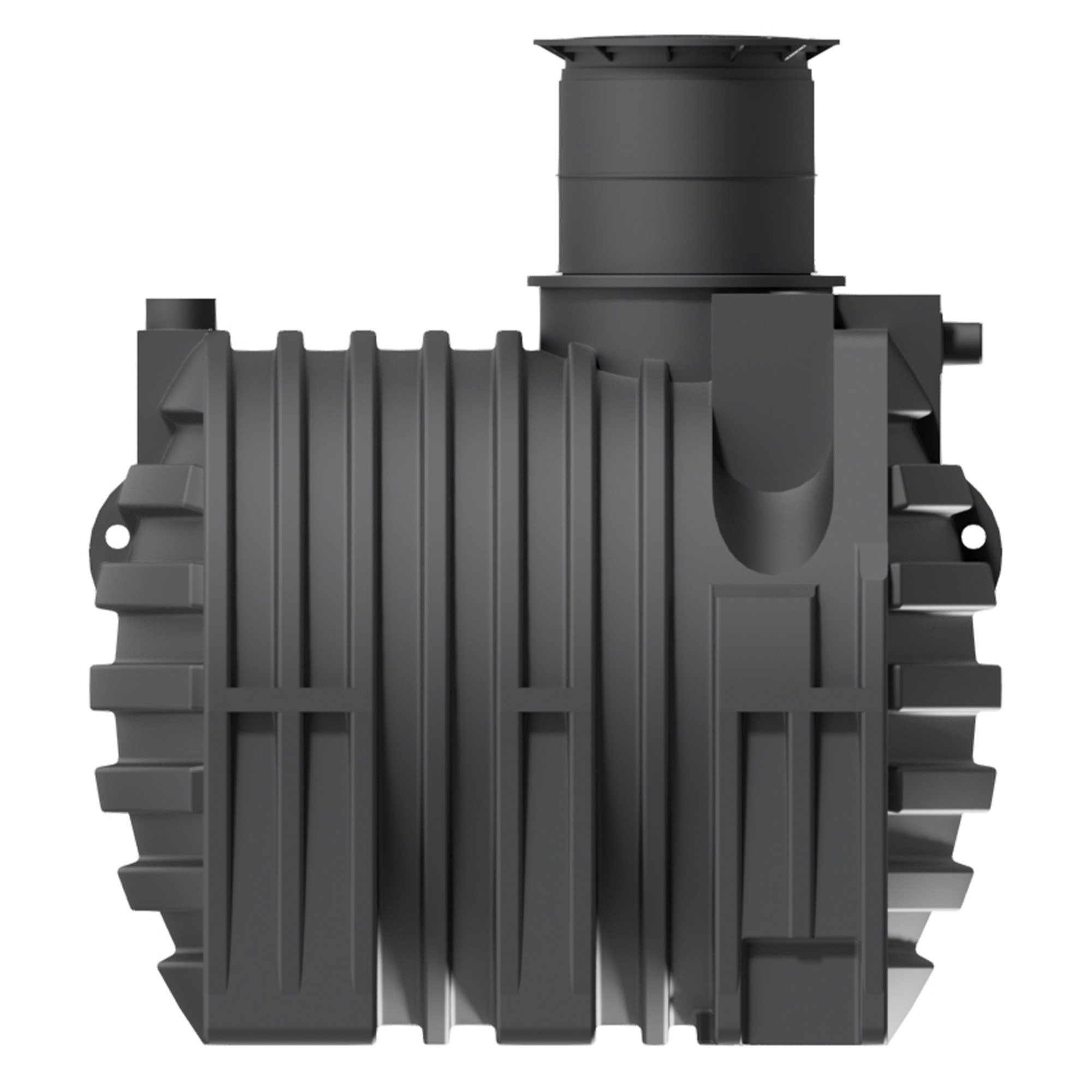 Seitenansicht des 4700 Liter Erdtanks