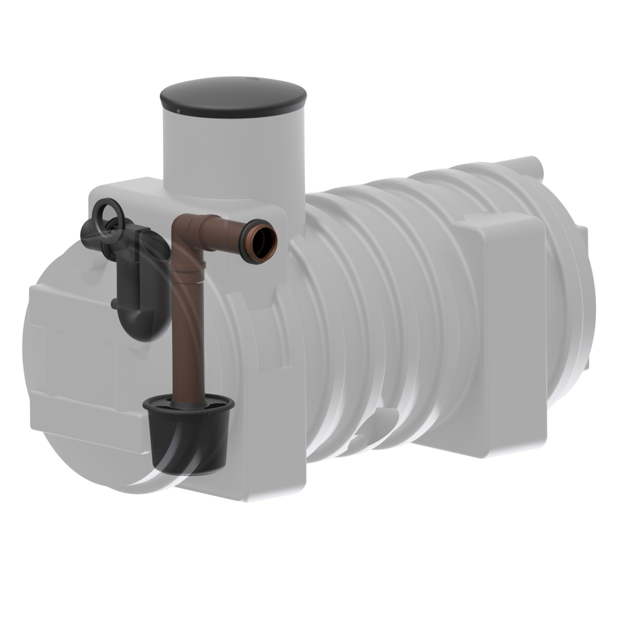 Erdtank 1000 Liter mit Tankeinbaufilter Innenansicht