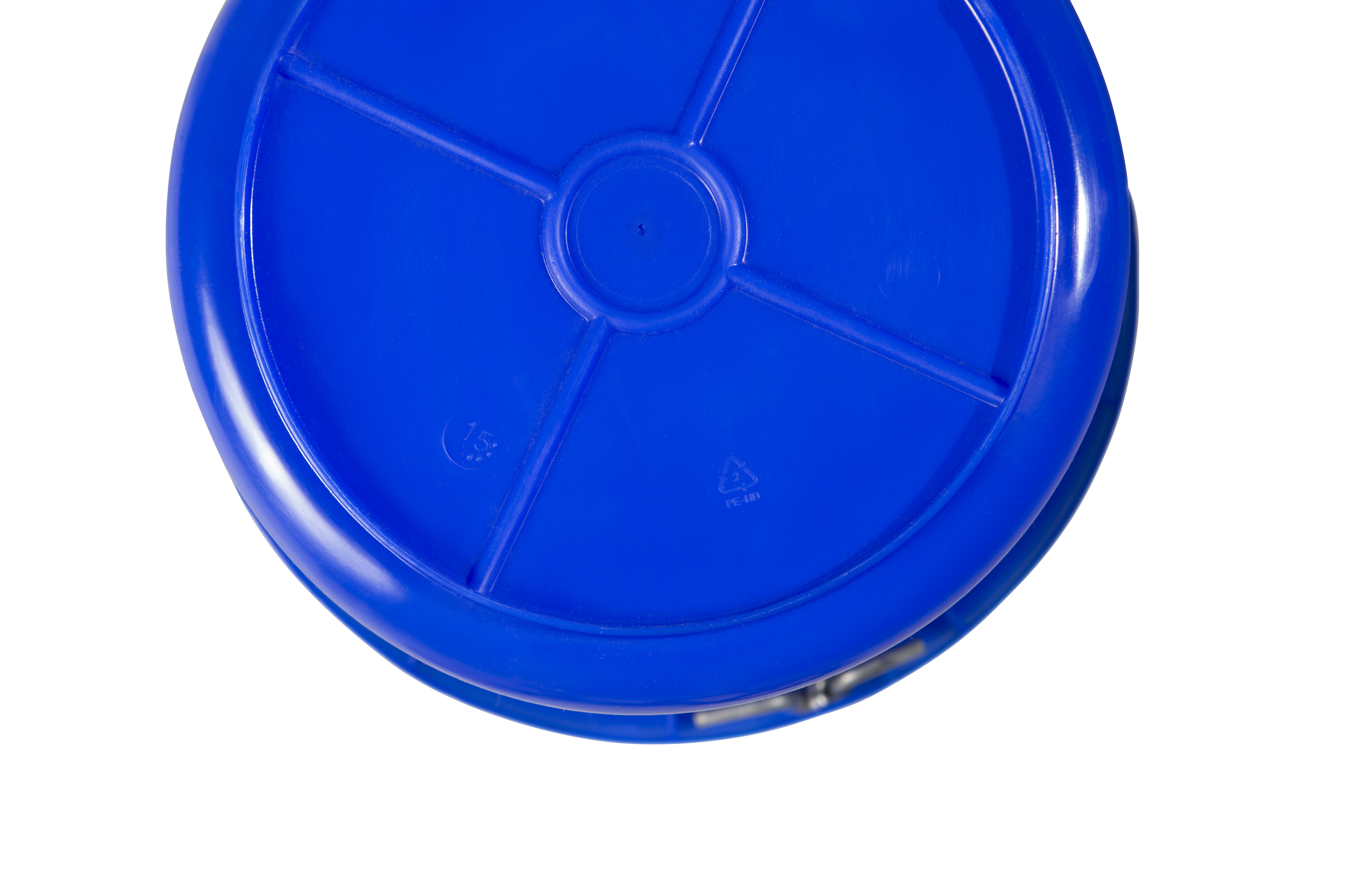 Blauer 20 Liter Eimer kranbar TÜV-geprüft Unteransicht