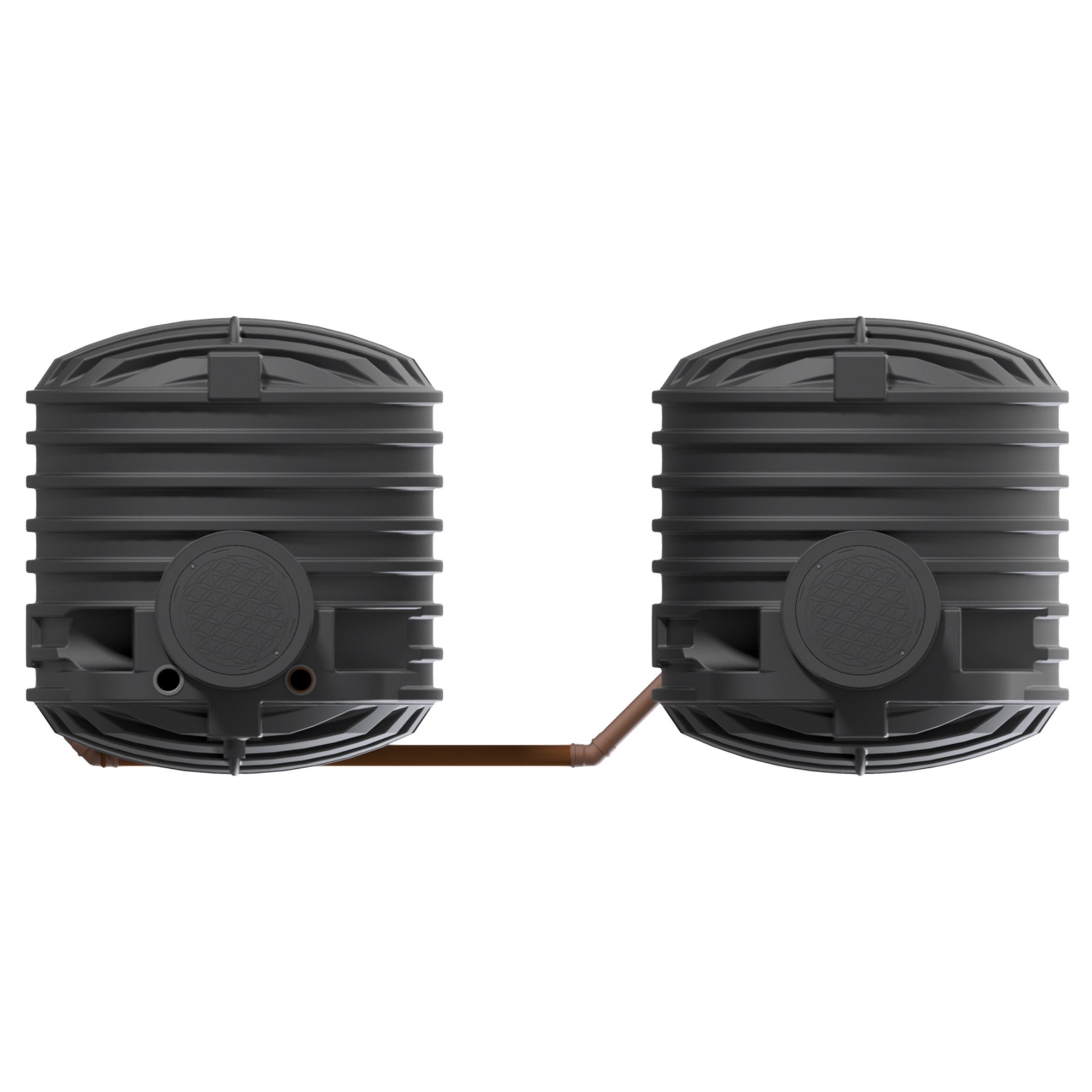 zwei miteinander verbundene Erdtanks mit insgesamt 13000 Liter Volumen, Ansicht von oben