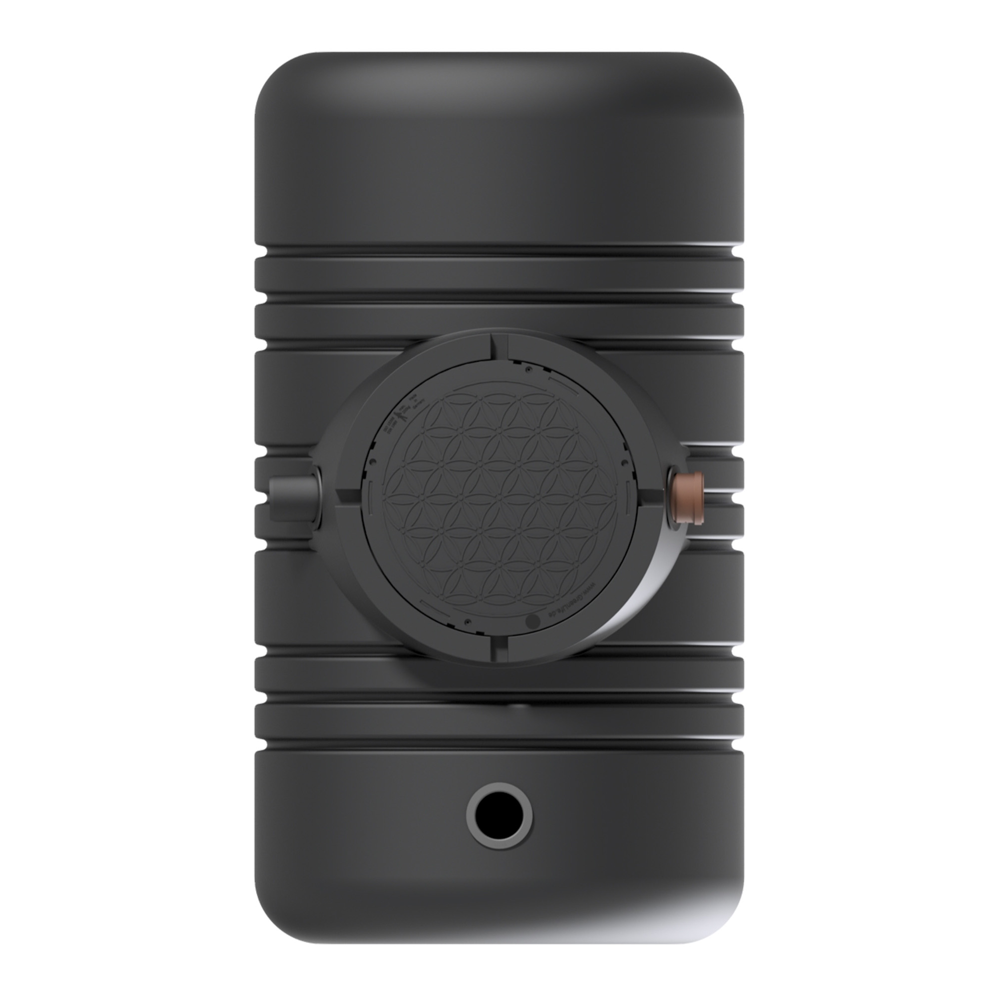 Erdtank 2100 Liter mit Zulaufberuhiger – Draufsicht