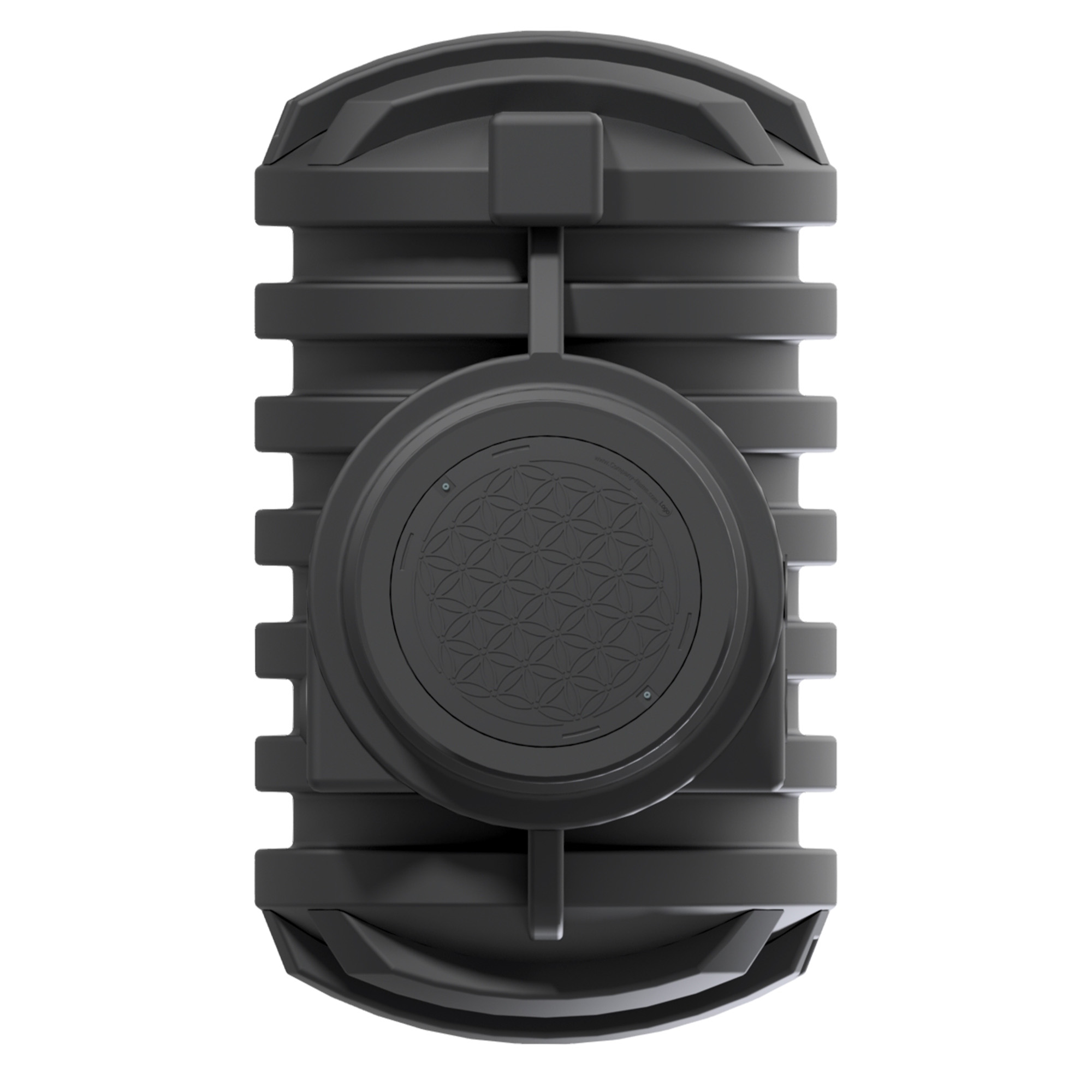 2200 Liter Erdtank als unterirdischer Regenwassertank in der Draufsicht