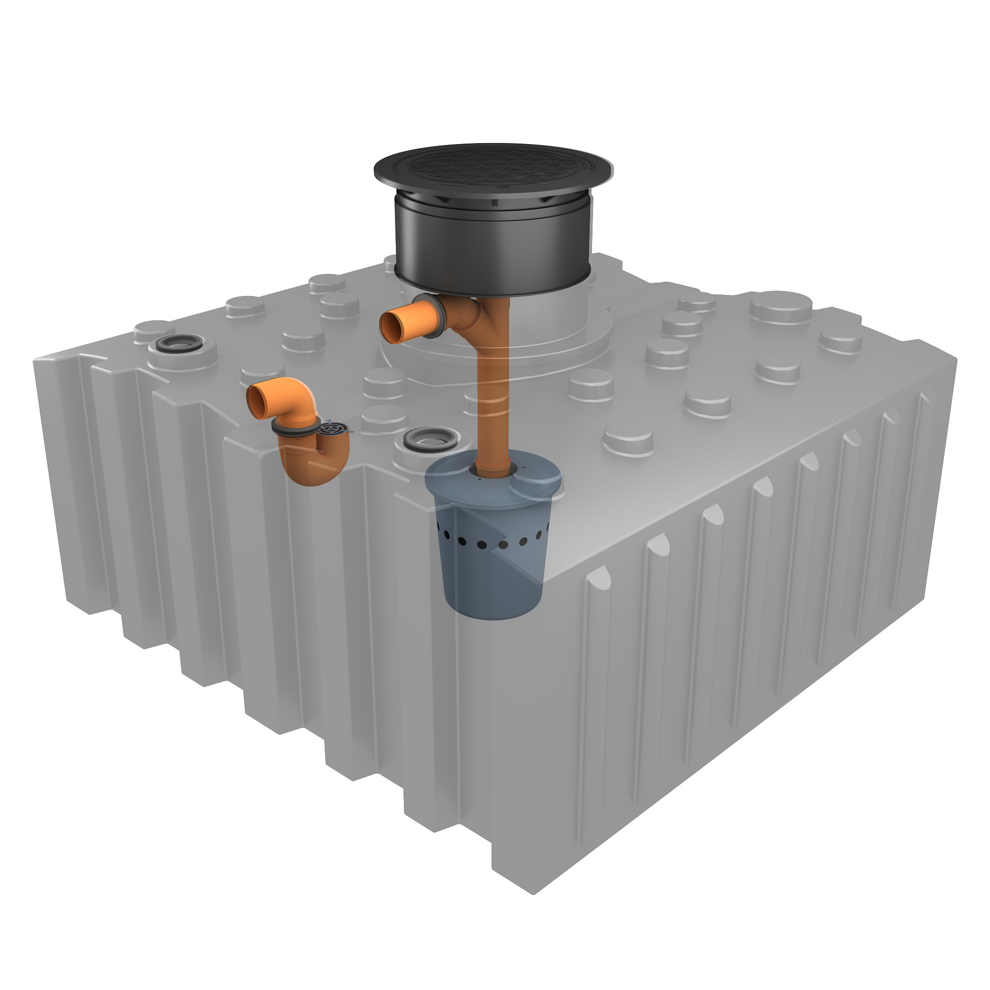 5000 Liter Flachtank mit Biovitor Filter, Innenansicht