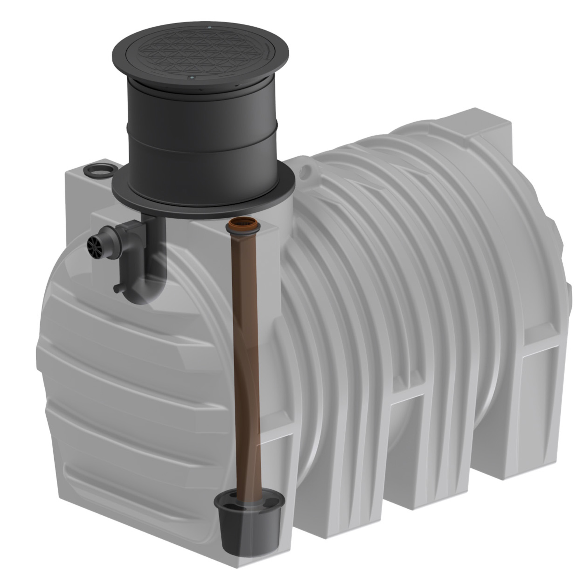 3300 L Erdtank mit Zulaufberuhiger