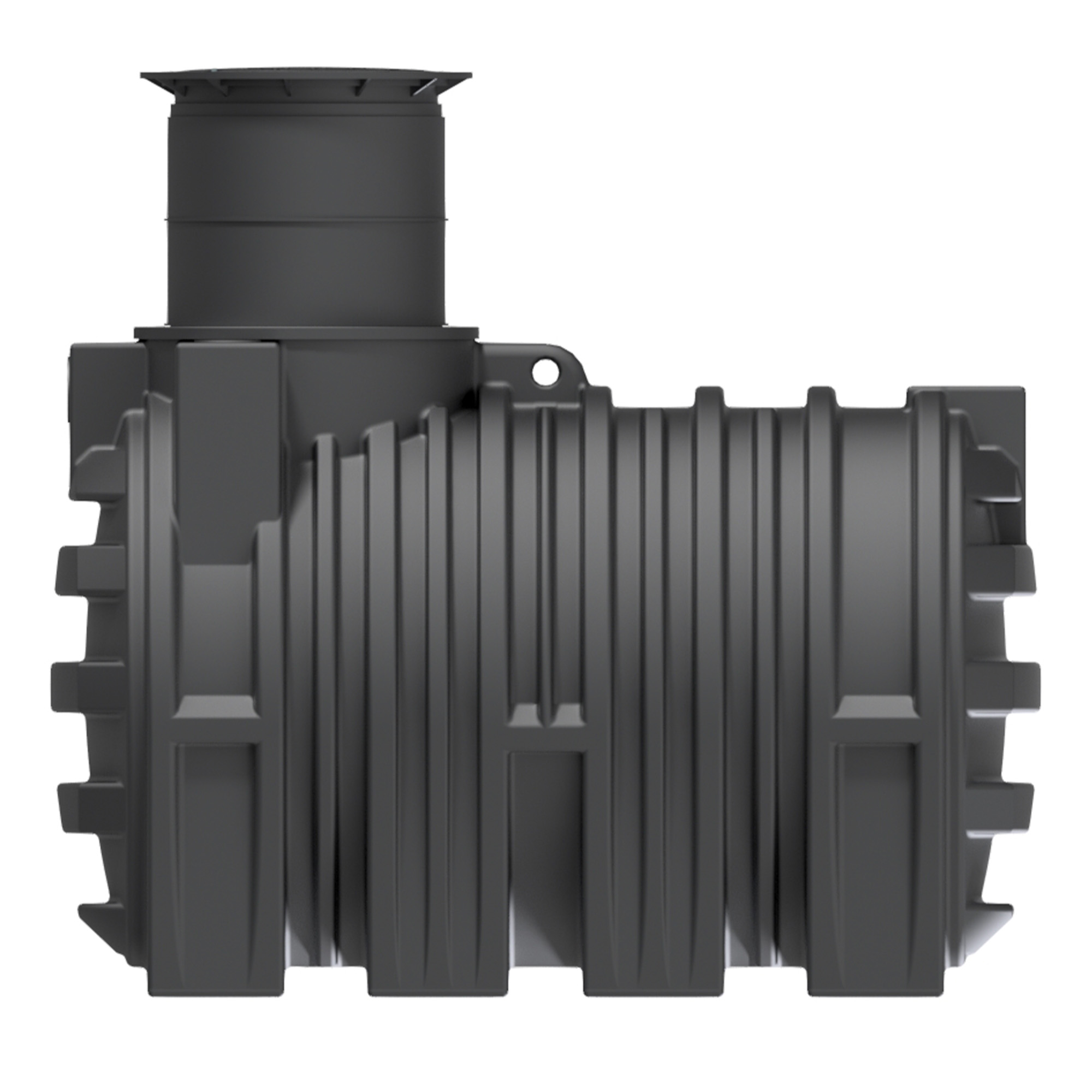 3200 Liter grundwasserstabiler Erdtank ohne Zubehör, Seitenansicht