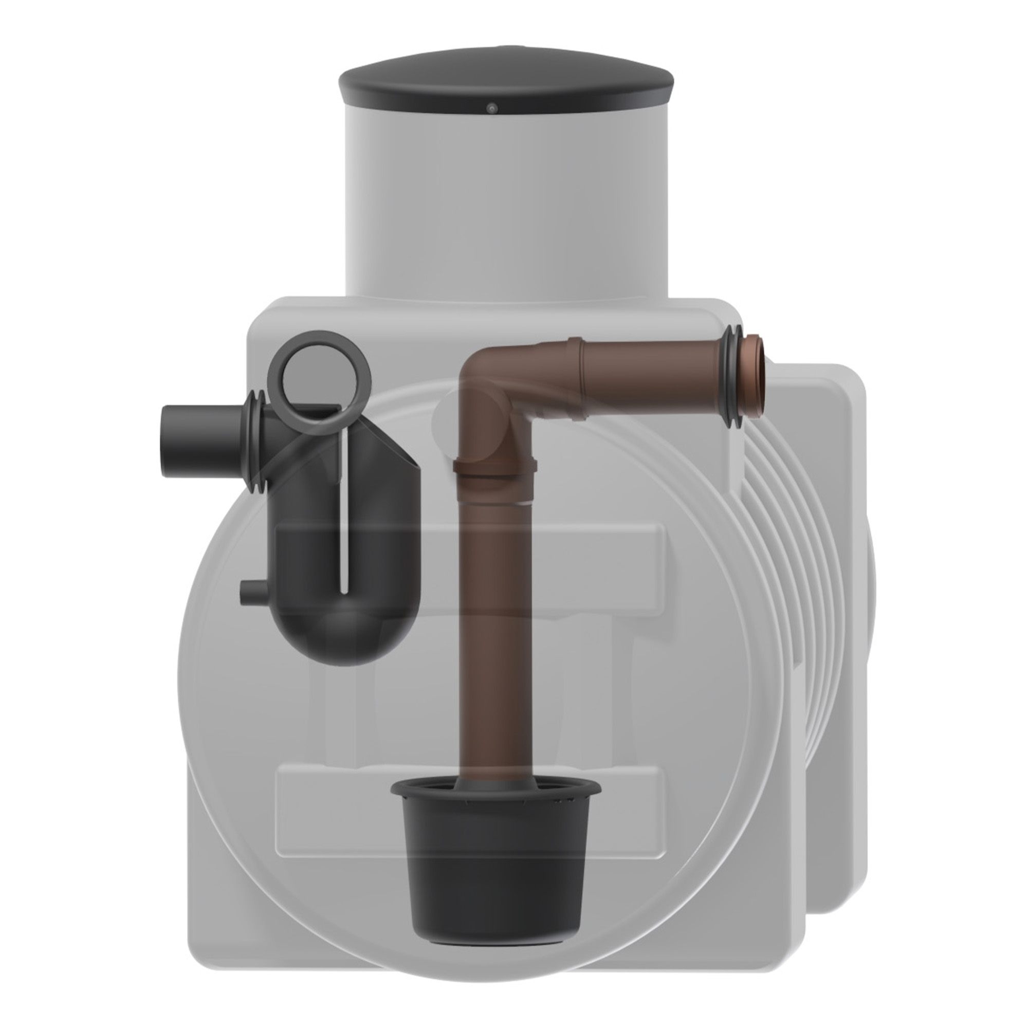 Zulaufberuhiger im Wassertank 1000 Liter Innenansicht