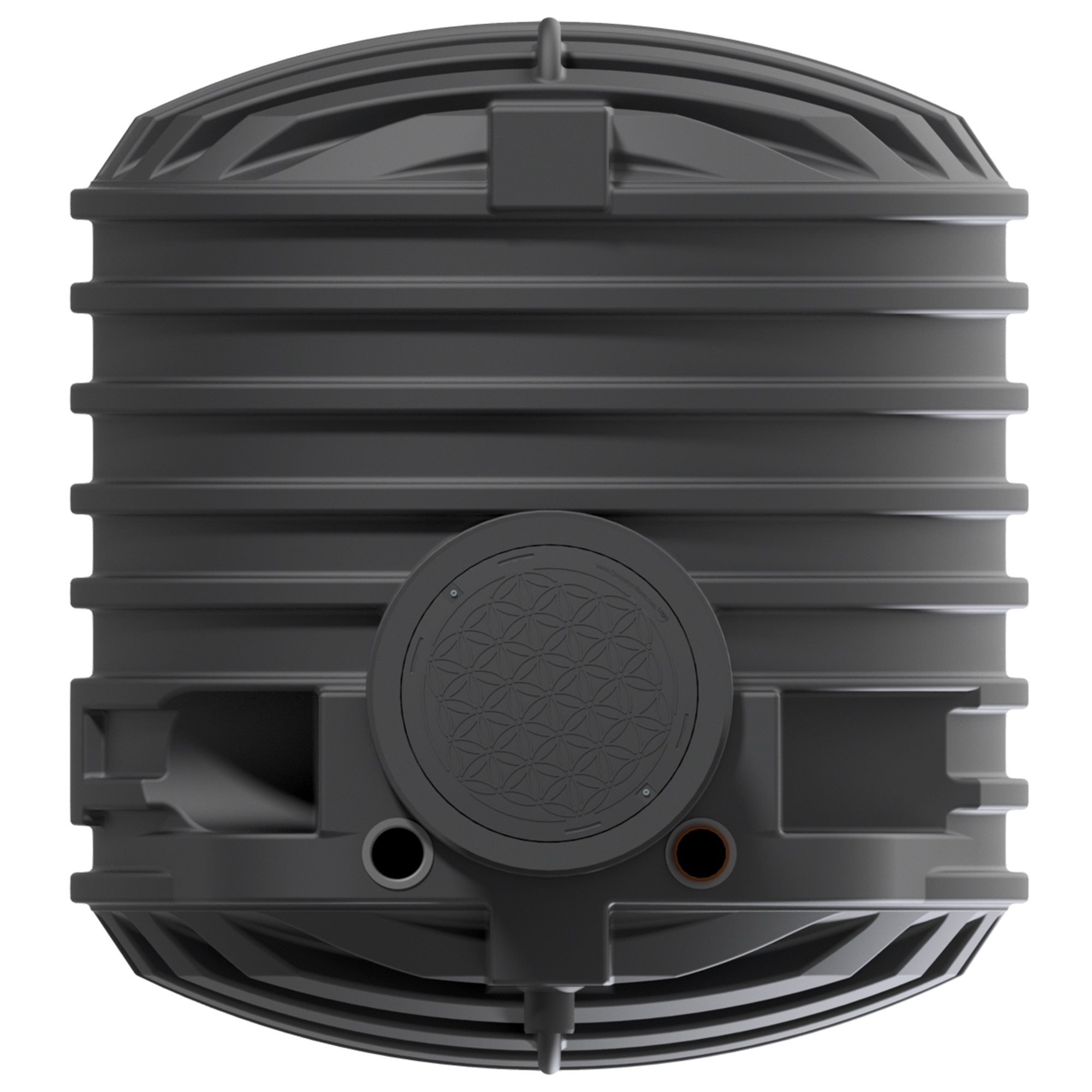 6500 L Erdtank mit Zulaufberuhiger – Draufsicht