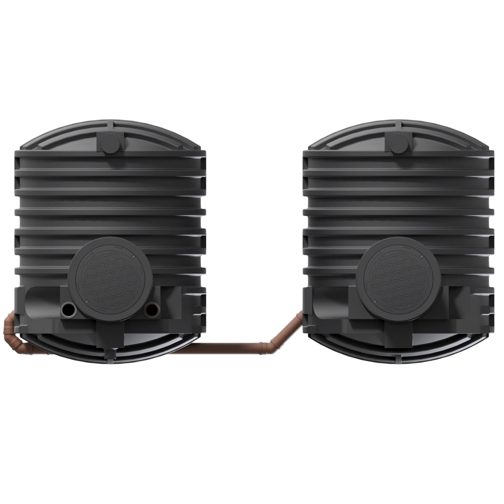 zwei miteinander verbundene Erdtanks, 9400 Liter, Draufsicht